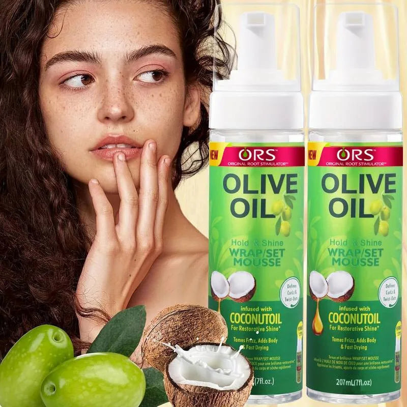 Mousse Coiffante Boucles – Tenue Forte à l'Huile d'Olive | Anti-Frisottis pour Perruques et Cheveux Naturels