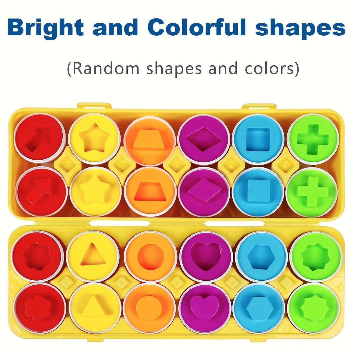 Jouet d'Association Couleurs & Formes – Œufs Simulés Géométriques avec Boîte de Rangement