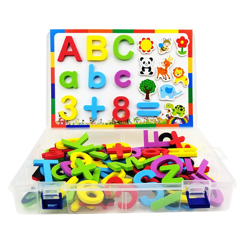 Lettres et Chiffres Magnétiques ABC 123 – Aimants Éducatifs Préscolaires | Majuscules, Minuscules et Maths