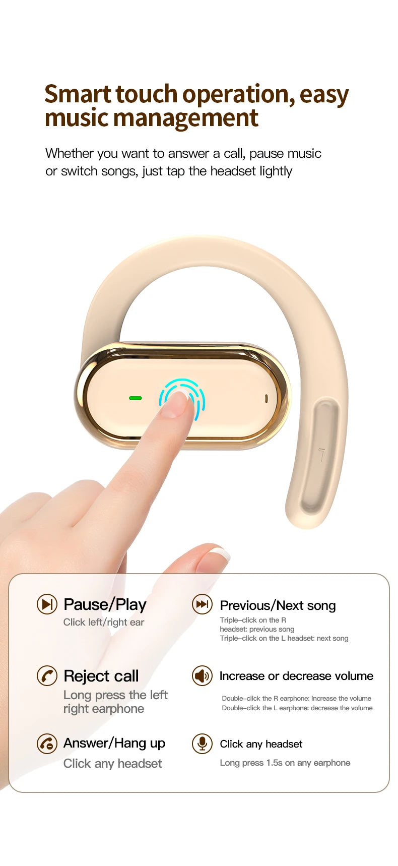 Écouteurs Bluetooth 5.4 Sans Fil kebidu – IPX7 Waterproof, 20h, Réduction de Bruit ENC, Basses Profondes