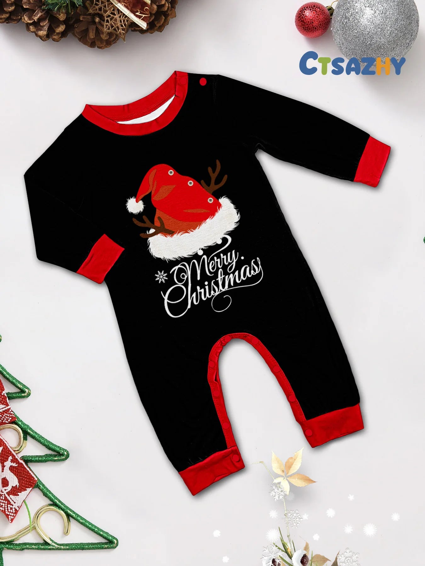 Tenues assorties pour la famille de Noël, pyjamas, ensembles de vêtements pour la famille, ensembles de 2 pièces, père, mère, enfants, bébé, vêtements de nuit de Noël, pyjamas