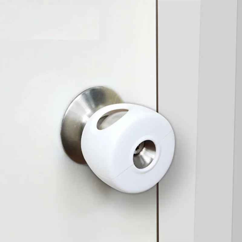 Cache-poignée de porte sécurité bébé – Protecteur anti-collision rond, blanc
