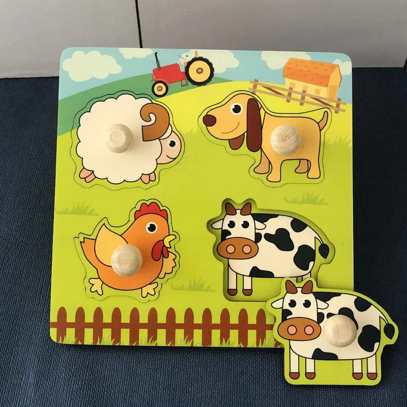 Blocs de Construction Montessori en Bois – Couleurs, Formes & Puzzle Éducatif