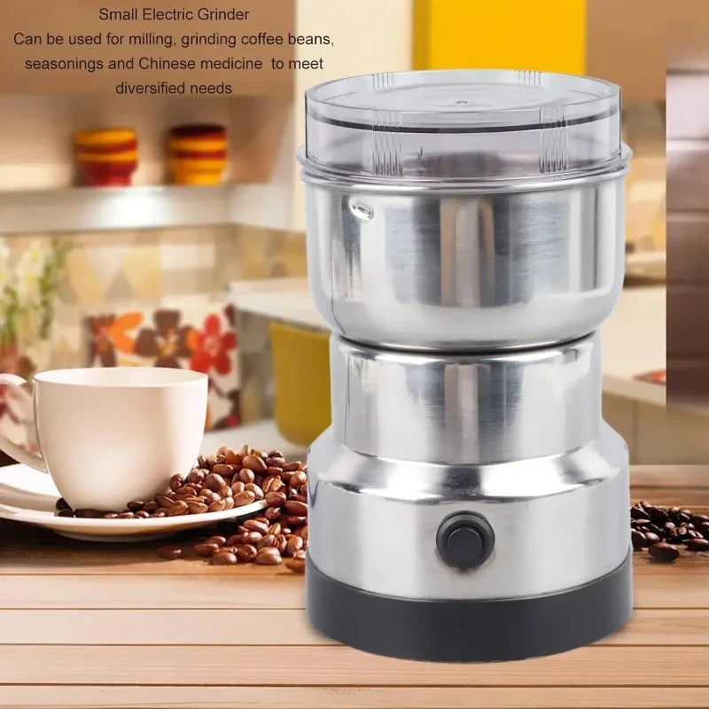 Broyeur Électrique Multifonction 4 Lames – Moulin à Café, Épices, Noix & Céréales Portable