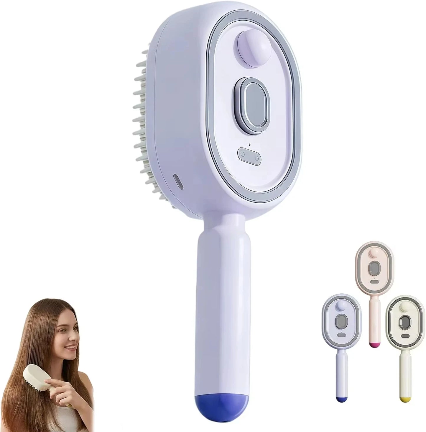 Brosse à Cheveux Électrique à Vapeur 3-en-1 – Lissage, Démêlage & Anti-Frisottis