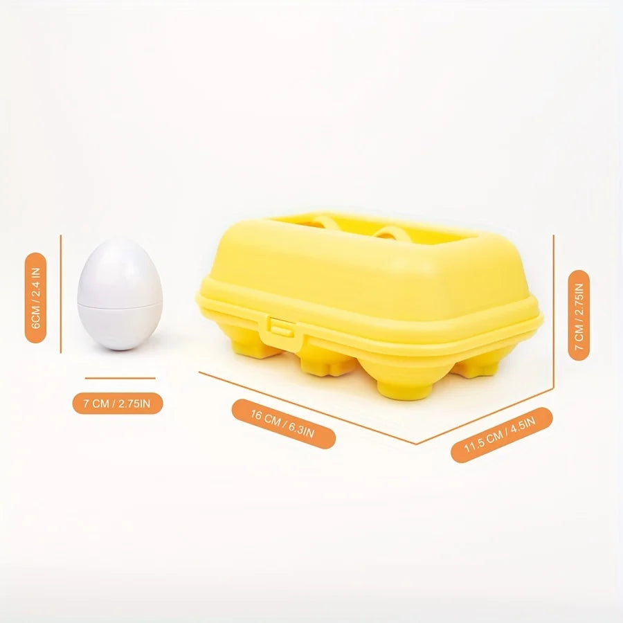 Jouet d'Association Couleurs & Formes – Œufs Simulés Géométriques avec Boîte de Rangement