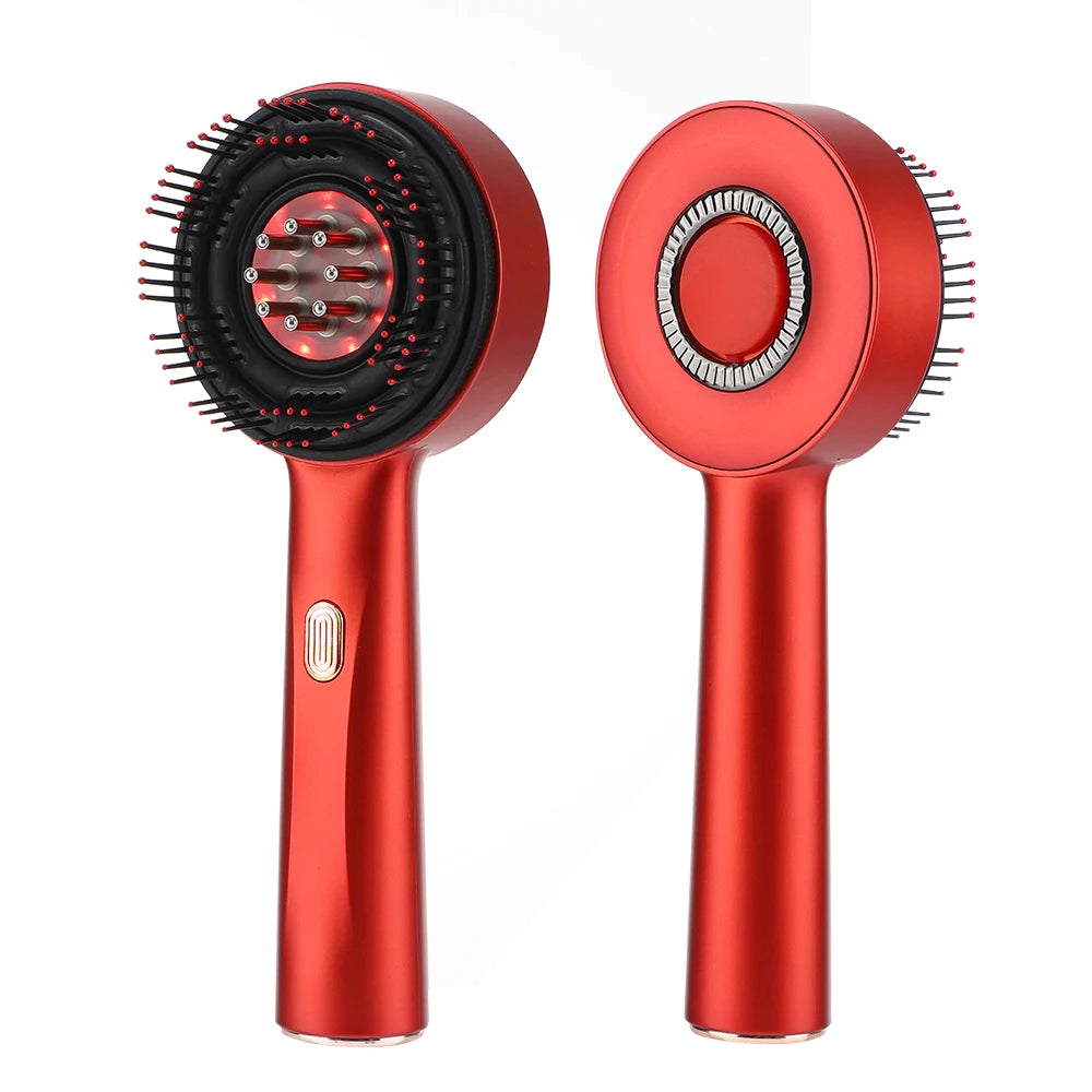 Peigne de Massage électrique, thérapie à la lumière rouge, Vibration, croissance des cheveux, brosse pour cuir chevelu, Anti-perte de cheveux, applicateur d'huile liquide