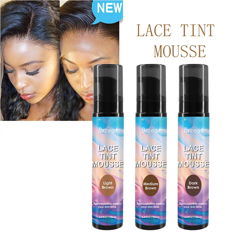 Spray Teintant Lace pour Perruques – Brun Foncé, Moyen, Clair | Mousse, Colle et Dissolvant