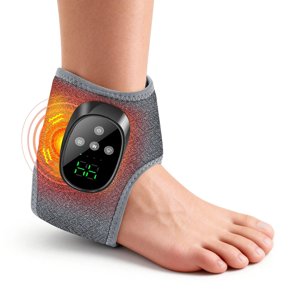 Masseur de Cheville Sans Fil – Chaleur & Vibration, 4 Modes, Batterie 1800mAh | Maison & Bureau