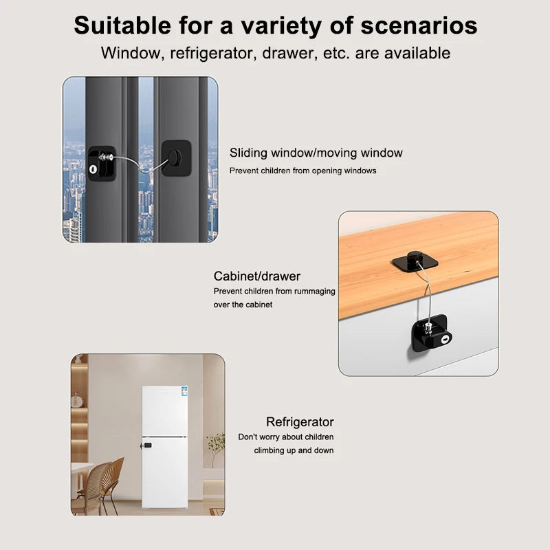Verrou de sécurité à combinaison numérique – Protection bébé pour portes, fenêtres & frigo