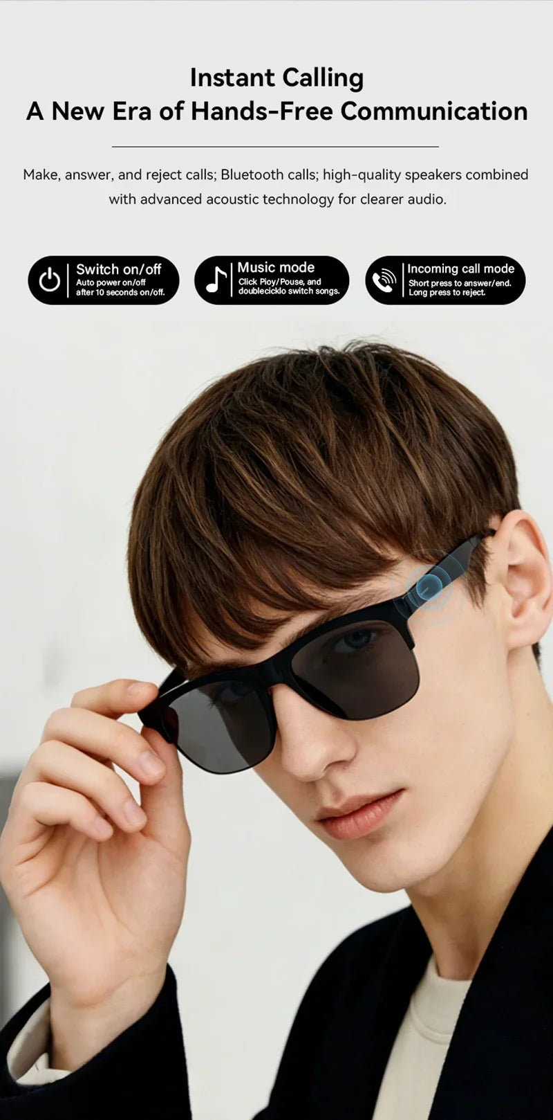 Lunettes Intelligentes Lenovo D12 – Assistant Vocal, Bluetooth 5.3, Musique & Appels Mains Libres | 2026