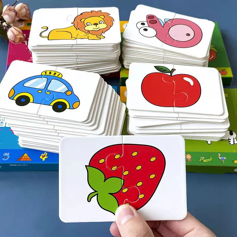 Cartes Puzzle Montessori 16 Pièces – Jouet Éducatif Bébé & Enfant 3-6 ans