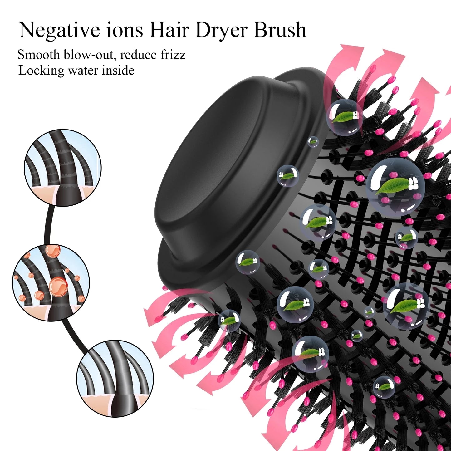Brosse Soufflante 5 en 1 – Peigne Chauffant Ionique, Lisseur & Sèche-Cheveux