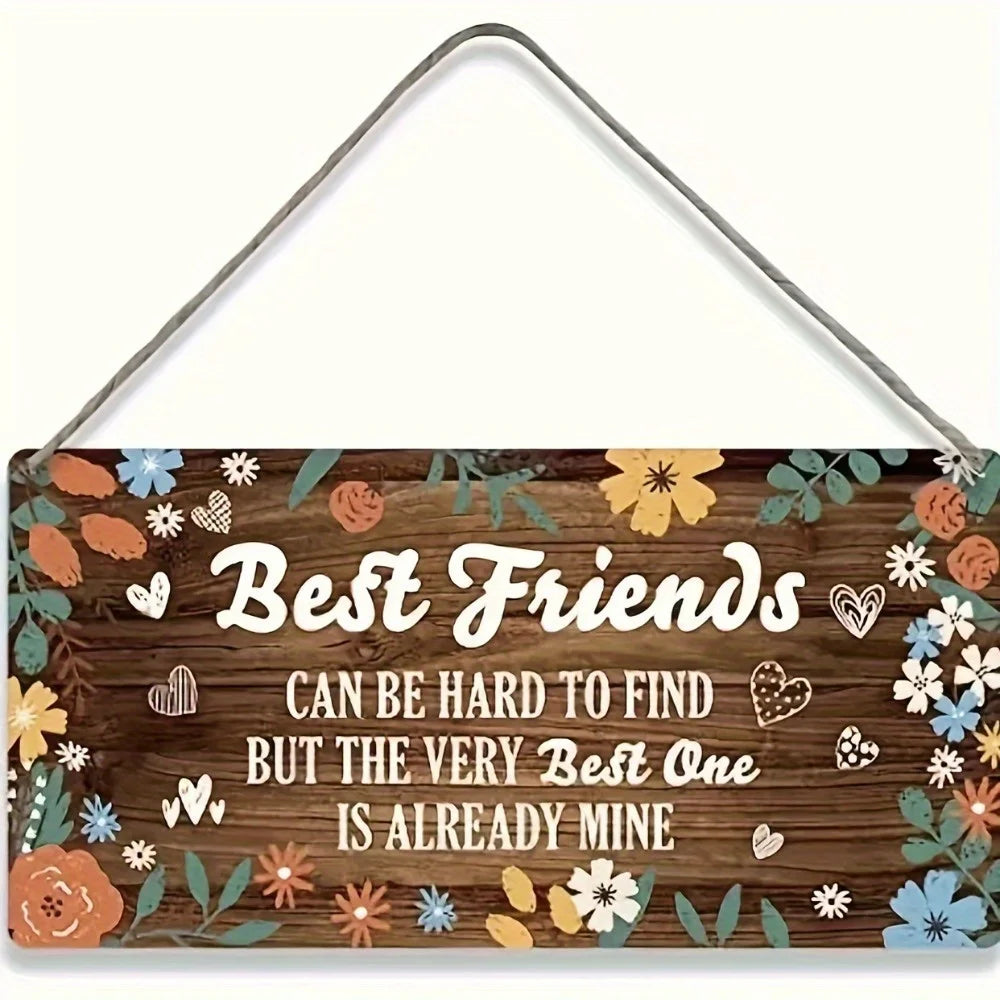 Panneau de décoration murale de cuisine en bois rustique – Plaque suspendue «This Kitchen Offers Food Love Joy » avec cuisine et illustration florale