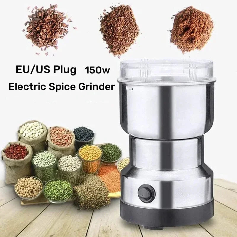 Broyeur Électrique Multifonction 4 Lames – Moulin à Café, Épices, Noix & Céréales Portable