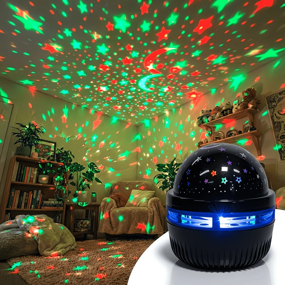 Veilleuse Projecteur Ciel Étoilé LED USB – Étoiles & Lune, Décoration Atmosphère
