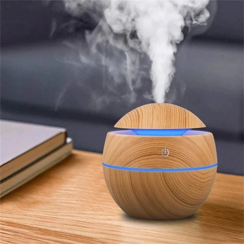 Humidificateur électrique diffuseur d'arôme d'air bois humidificateur d'air à ultrasons huile essentielle aromathérapie fabricant de brume fraîche pour chambre à coucher