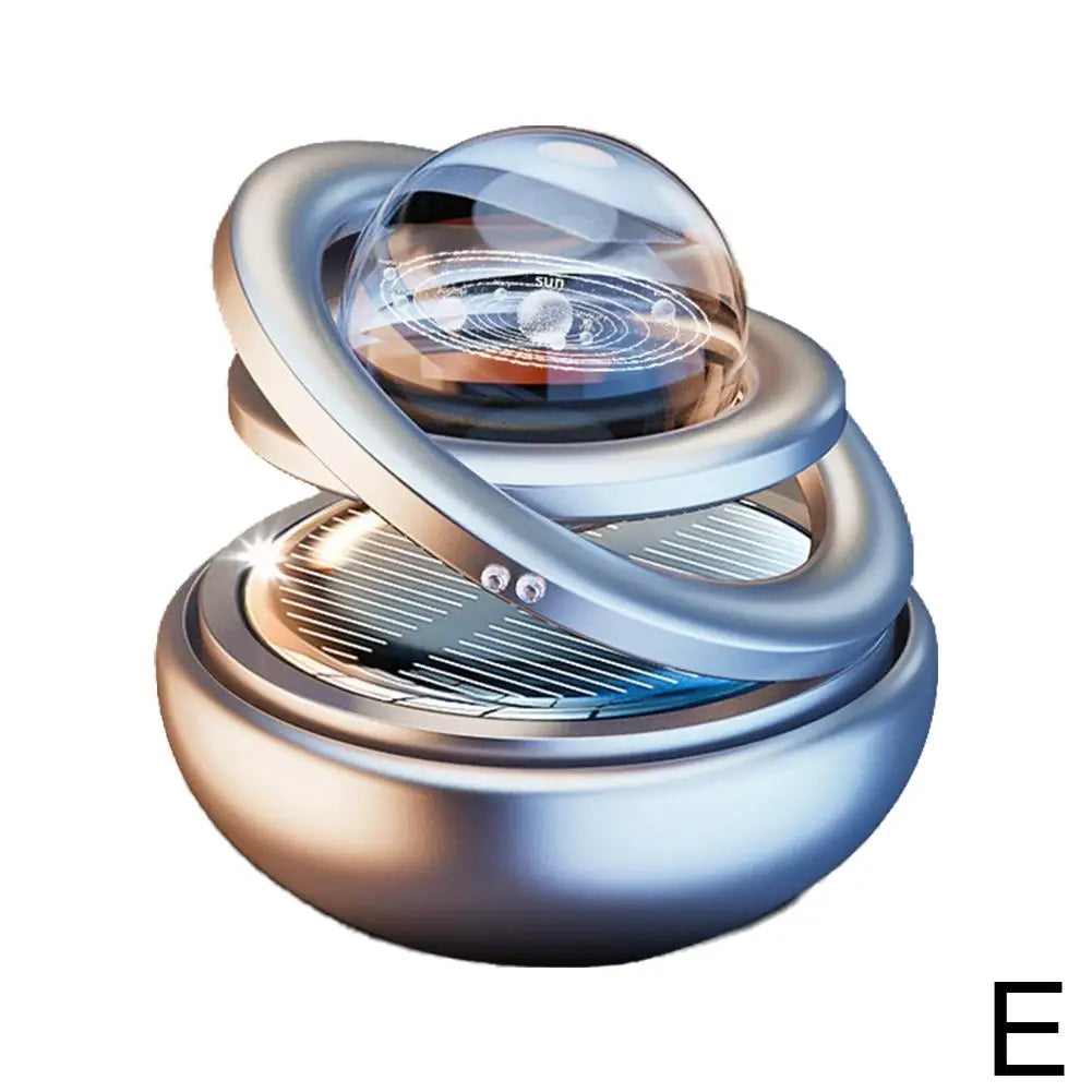 Désodorisant Solaire Rotatif pour Voiture – Boule Étoile Double Anneau & Diffuseur Aromatique