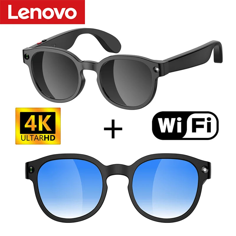 Lunettes Intelligentes IA Lenovo 2026 – Caméra HD 8MP, Vidéo 4K, Traduction IA, Appel Bluetooth & Musique