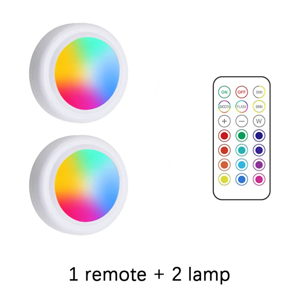 Lampes LED RGB sous Armoire – Sans Fil, Télécommande, Dimmable | Chambre, Cuisine, Garde-Robe