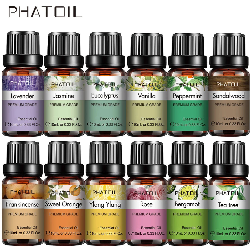 Huile essentielle pure 10ml – Aromathérapie, diffuseur, humidificateur (30 parfums au choix)