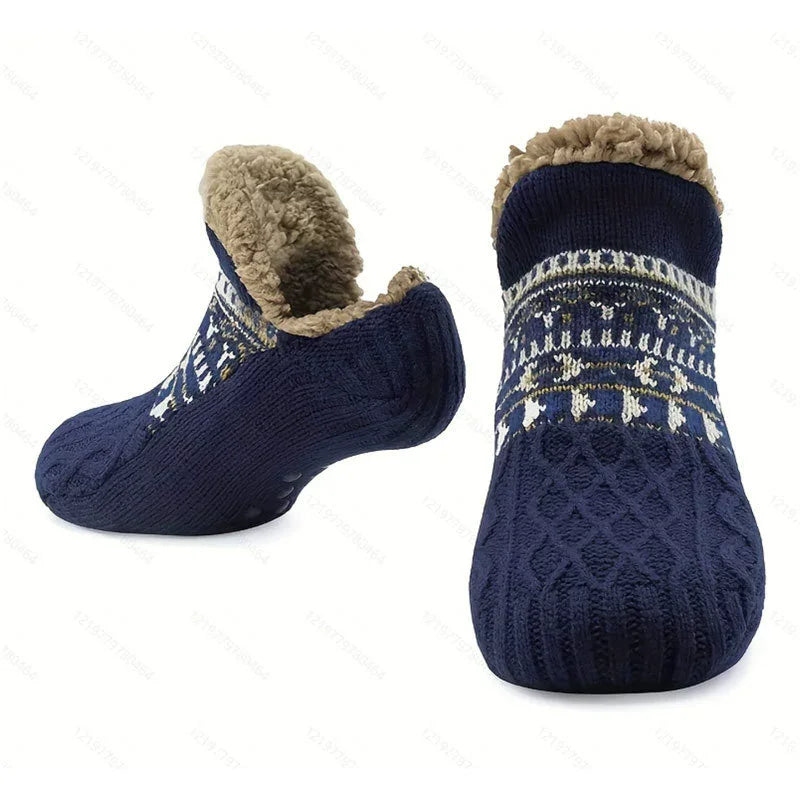 Chaussettes de sol chaudes pour hommes et femmes, chaussettes de neige, tapis de sommeil, pantoufles, chaussettes de Yoga antidérapantes, automne et hiver, 2024