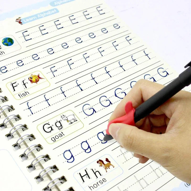 Cahier Magique d'Entraînement à l'Écriture – Calligraphie Anglaise Réutilisable | Enfants 2-5 ans