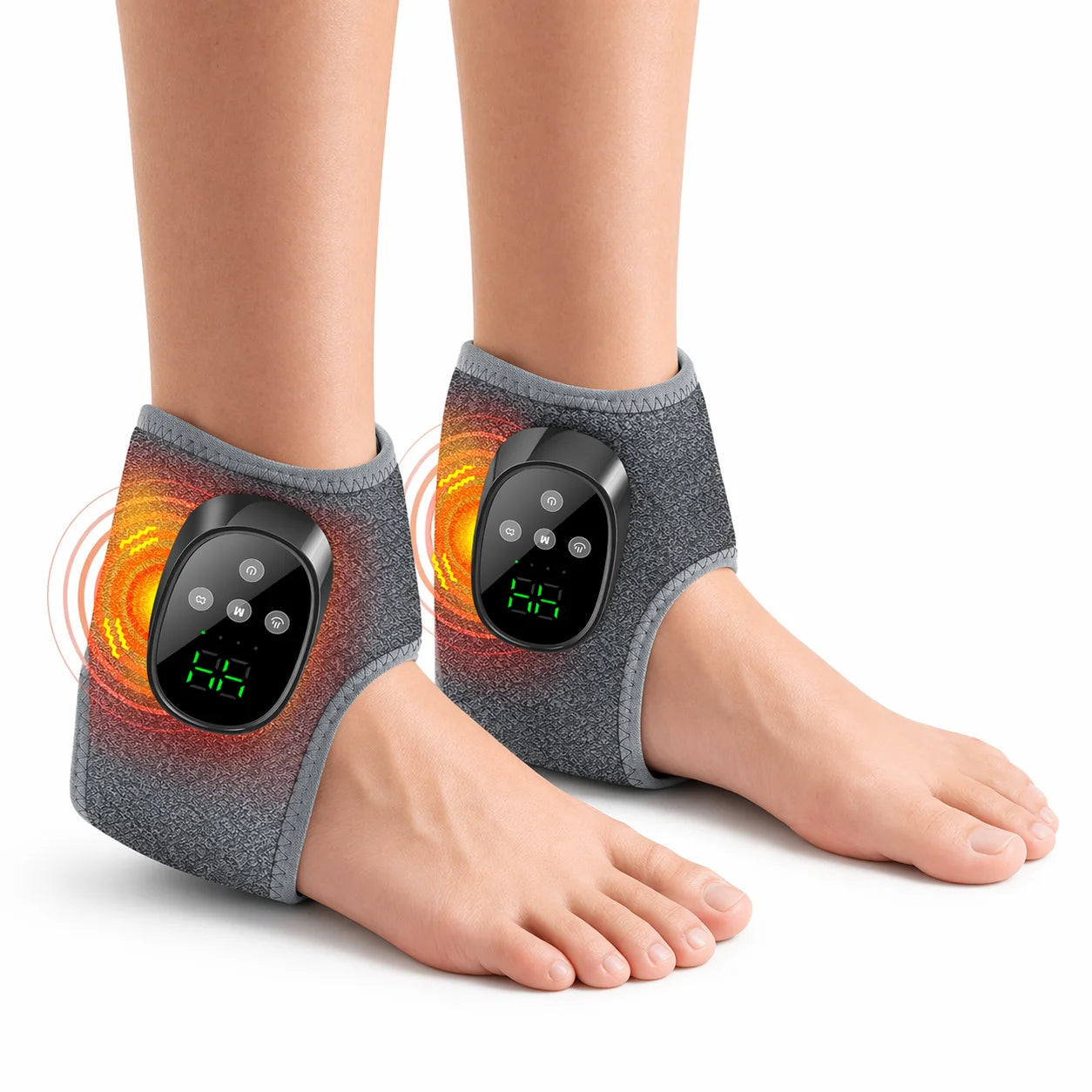 Masseur de Cheville Sans Fil – Chaleur & Vibration, 4 Modes, Batterie 1800mAh | Maison & Bureau