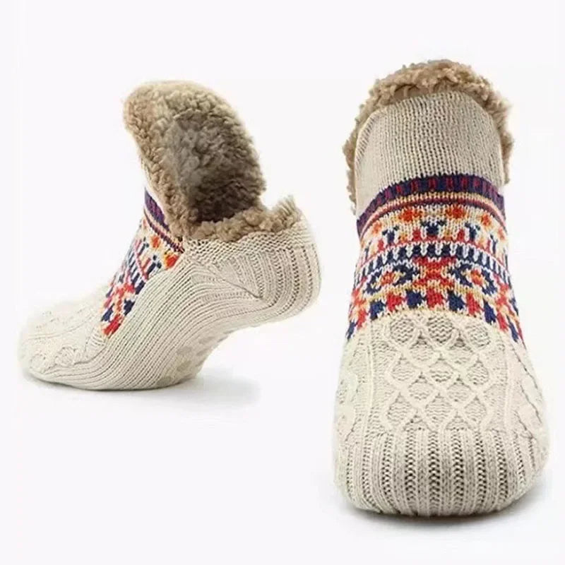 Chaussettes de sol chaudes pour hommes et femmes, chaussettes de neige, tapis de sommeil, pantoufles, chaussettes de Yoga antidérapantes, automne et hiver, 2024