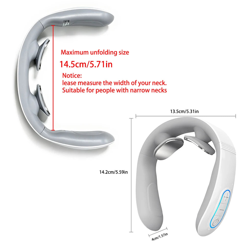 Masseur de Cou Intelligent TENS MEETCARE – 16 Niveaux, 10 Modes, Soulagement Douleur Cervicale