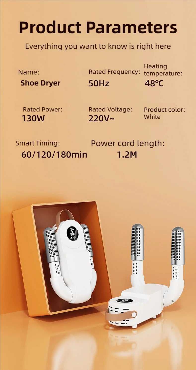 Sèche-Chaussures Pliable Tinsol – Écran Tactile, Chauffage Rapide 130W, Stérilisation & Désodorisant
