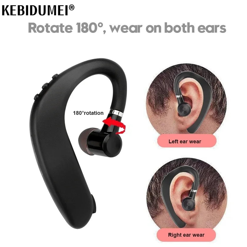 Écouteur Bluetooth 5.0 Sans Fil – Oreillette Mono Longue Durée avec Micro, Compatible Tous Téléphones
