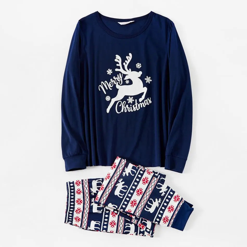 Costumes de Fête pour Toute la Famille, Ensemble de Pyjamas Assortis, Motif Élan de Noël, Vêtements de Nuit Parent-Enfant, Ensemble Doux 2 Pièces, Look de Noël