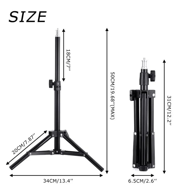 Anneau Lumineux LED pour Selfie & Vidéo – Trépied Réglable, 3 Modes & 10 Niveaux