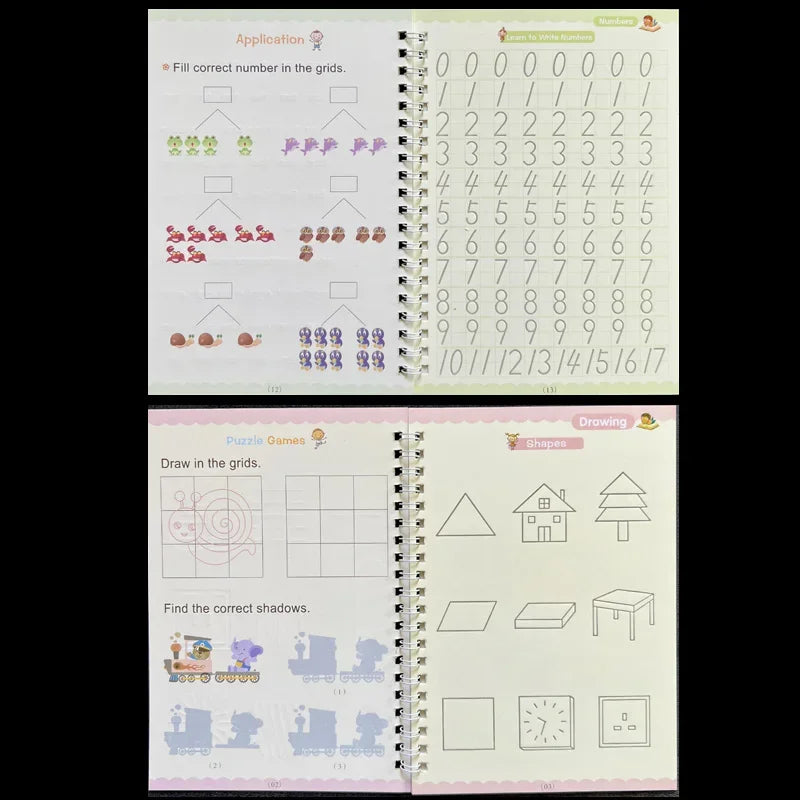 Cahier Magique d'Entraînement à l'Écriture – Calligraphie Anglaise Réutilisable | Enfants 2-5 ans
