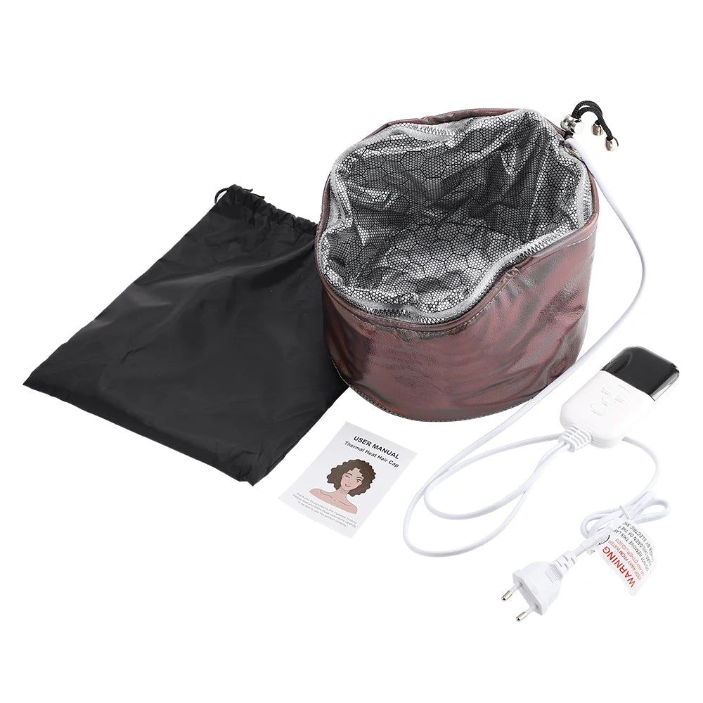 Bonnet Vapeur Chauffant Hailicare – 9 Températures, 5 Minuteries, Cuir PU, Soin Capillaire Spa Maison