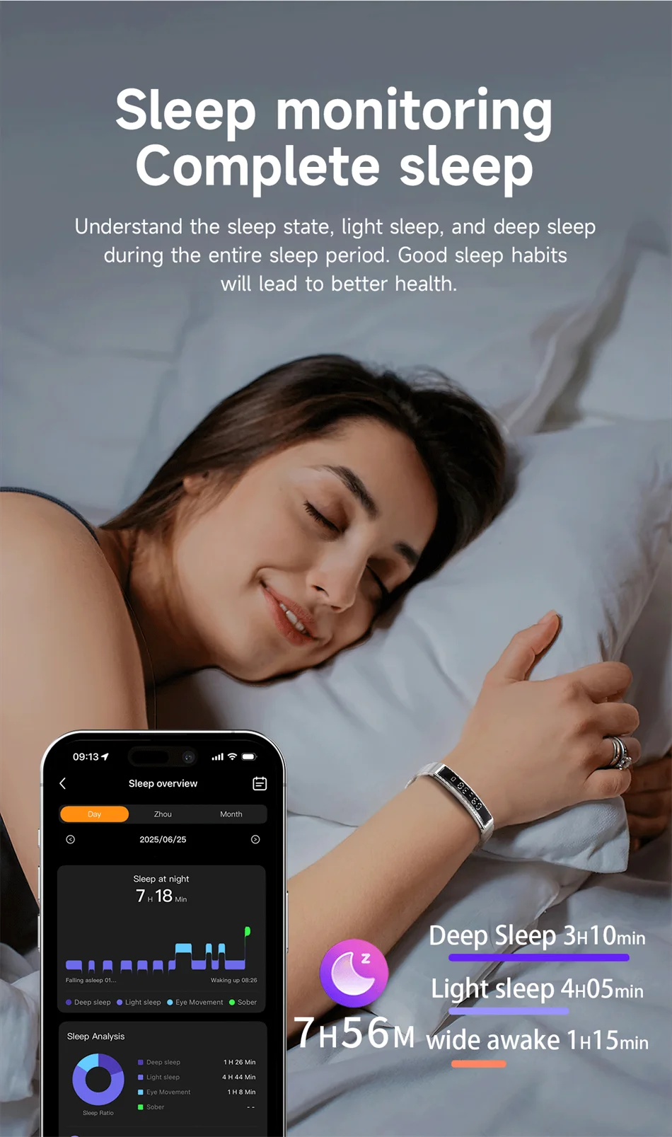 Bracelet Connecté Sport ChiBear 2026 – Suivi Santé, Cardio, SpO2, IP68 – Femme & Homme