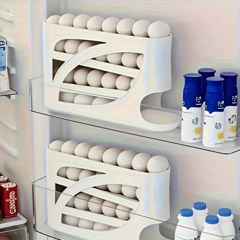 Range-œufs automatique pour réfrigérateur – Glisse tout seul, grande capacité, gain de place