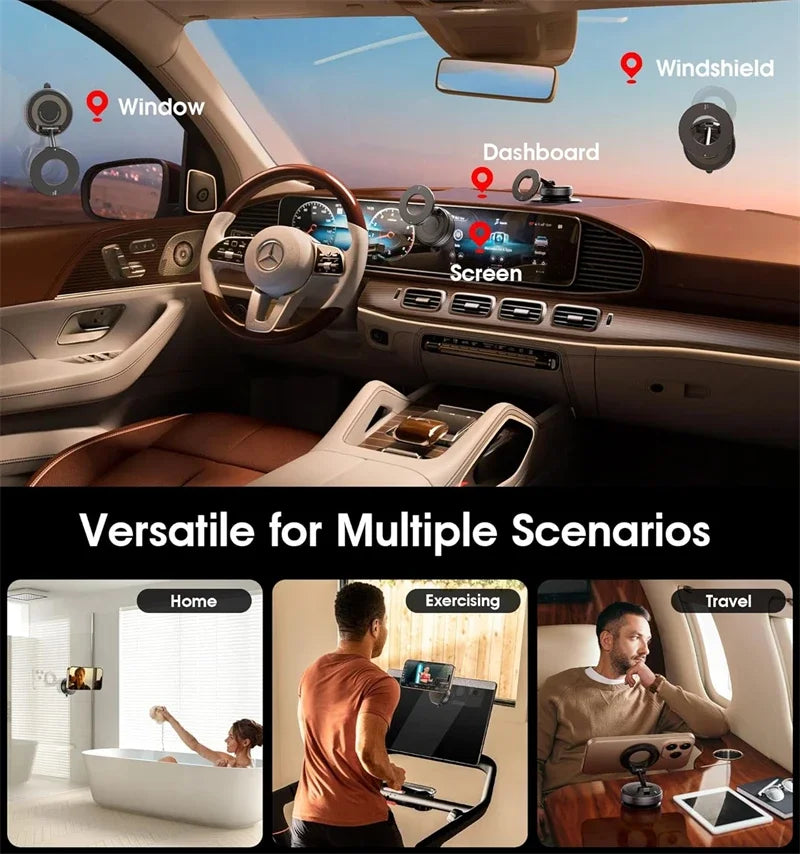 Support Magnétique Téléphone Voiture – Ventouse, Rotation 360°, Universel