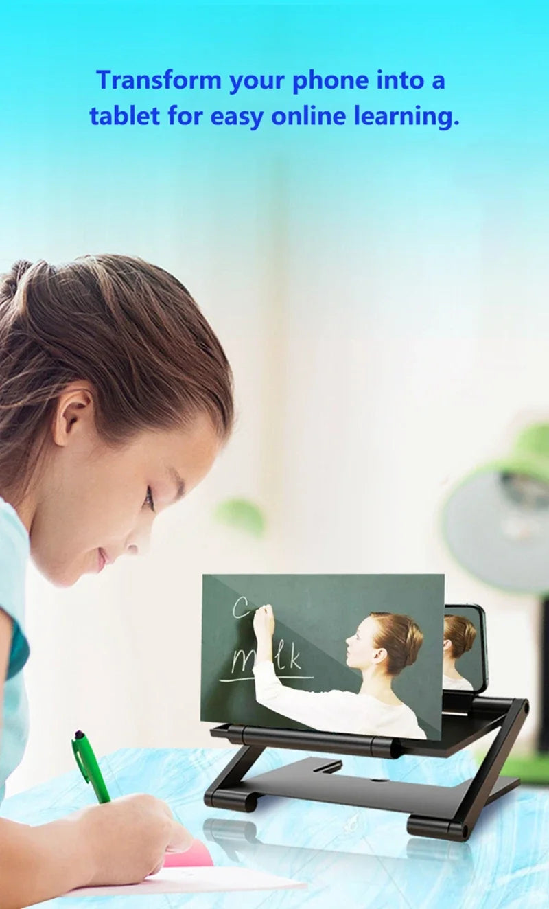 Amplificateur d’écran 3D pour smartphone – Loupe HD, projecteur vidéo, support réglable