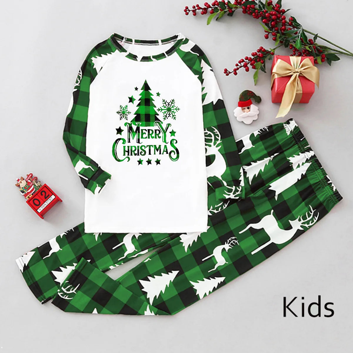 Noël famille correspondant tenues maman papa enfants 2 pièces pyjamas ensemble bébé barboteuses décontracté vêtements de nuit amples noël famille Look pyjamas
