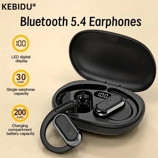 Écouteurs Bluetooth 5.4 Sans Fil kebidu – IPX7 Waterproof, 20h, Réduction de Bruit ENC, Basses Profondes