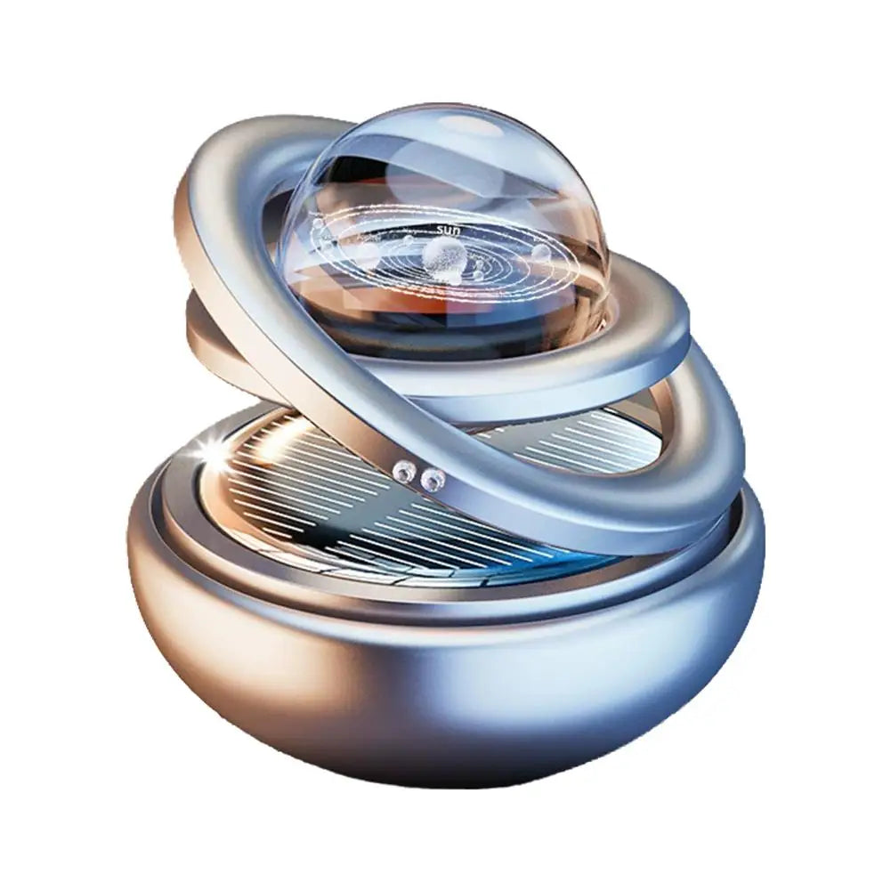 Désodorisant Solaire Rotatif pour Voiture – Boule Étoile Double Anneau & Diffuseur Aromatique