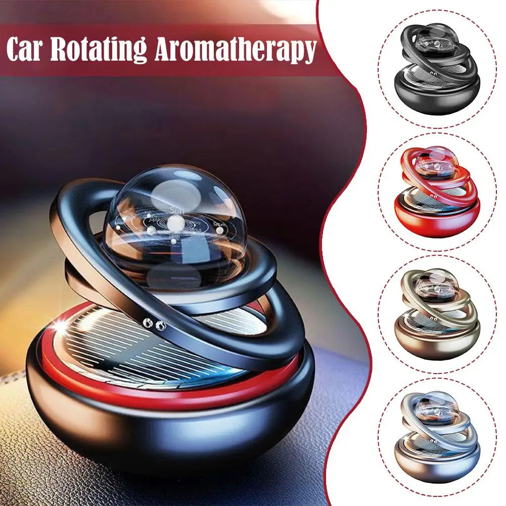 Désodorisant Solaire Rotatif pour Voiture – Boule Étoile Double Anneau & Diffuseur Aromatique
