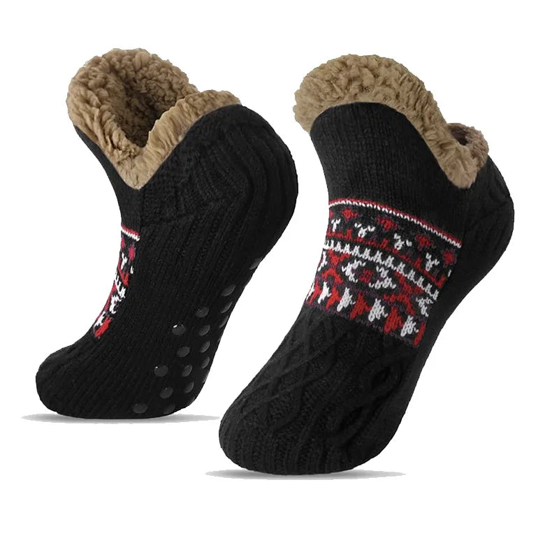 Chaussettes de sol chaudes pour hommes et femmes, chaussettes de neige, tapis de sommeil, pantoufles, chaussettes de Yoga antidérapantes, automne et hiver, 2024