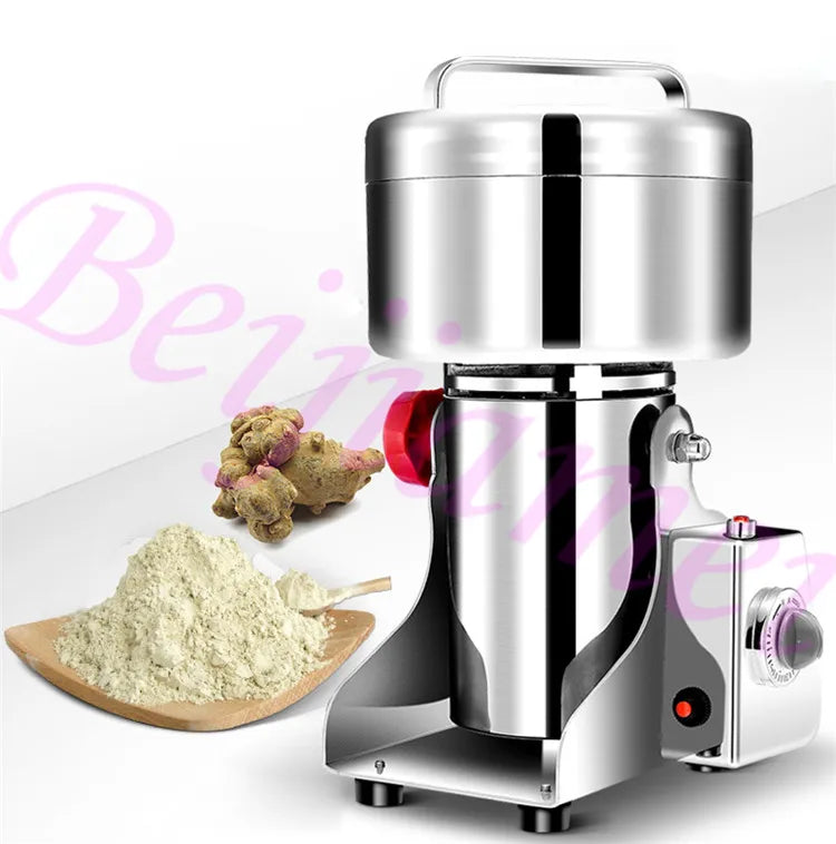 Moulin à Farine Électrique BEIJAMEI – Broyeur de Céréales, Épices & Café | 1800W, 50-300 Mesh