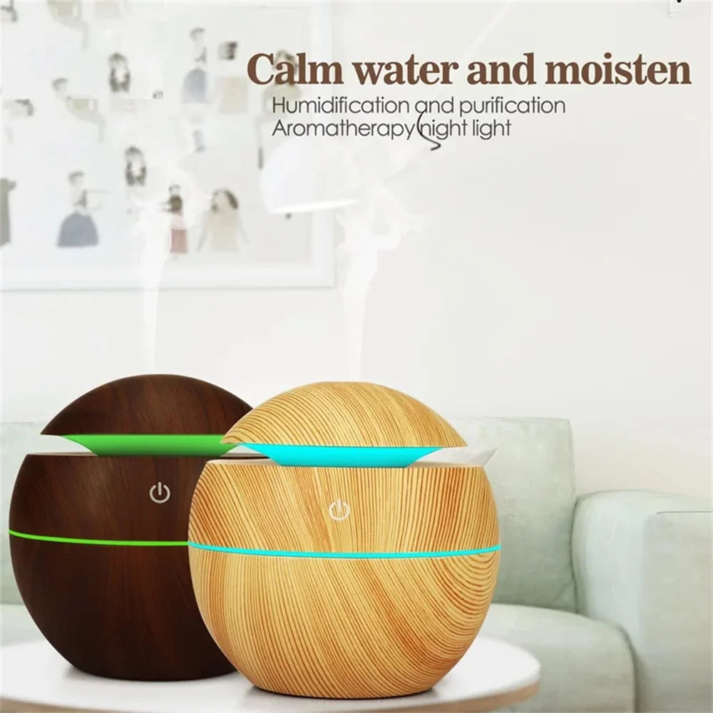 Humidificateur électrique diffuseur d'arôme d'air bois humidificateur d'air à ultrasons huile essentielle aromathérapie fabricant de brume fraîche pour chambre à coucher