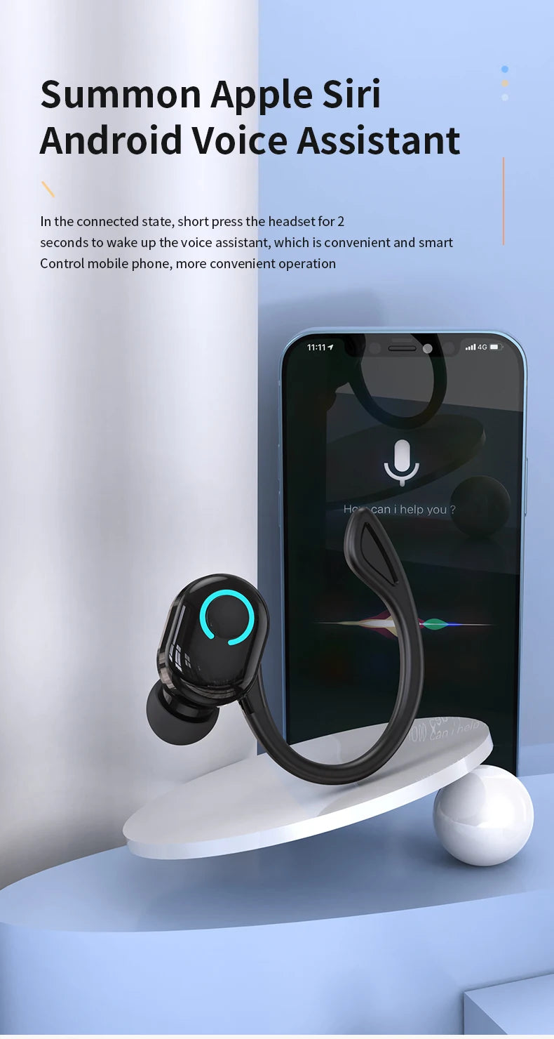 Oreillette Bluetooth 5.2 Sans Fil VAORLO S10 – HiFi Bass, Réduction de Bruit, Micro HD, Waterproof