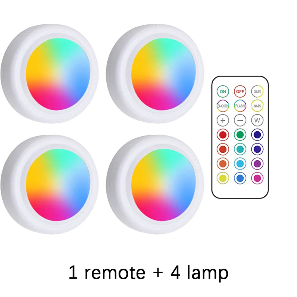 Lampes LED RGB sous Armoire – Sans Fil, Télécommande, Dimmable | Chambre, Cuisine, Garde-Robe