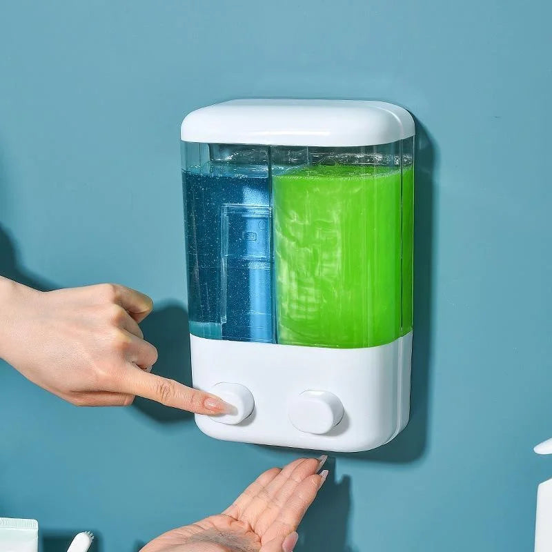 Distributeur de Savon Mural 500/1000ml – Simple ou Double, Presse Manuelle | Salle de Bain